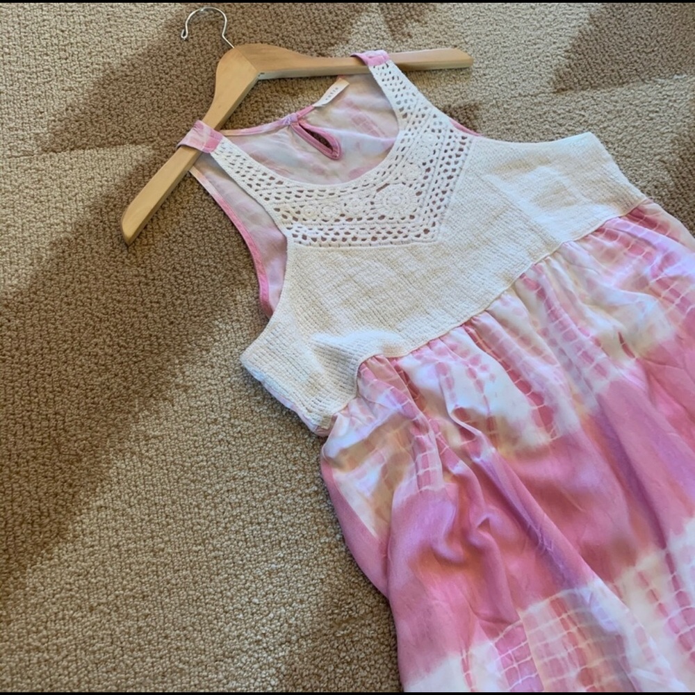 🌸Bohemian Tye-Dye Lace Layering Tank/Dress - Picture 3 of 5